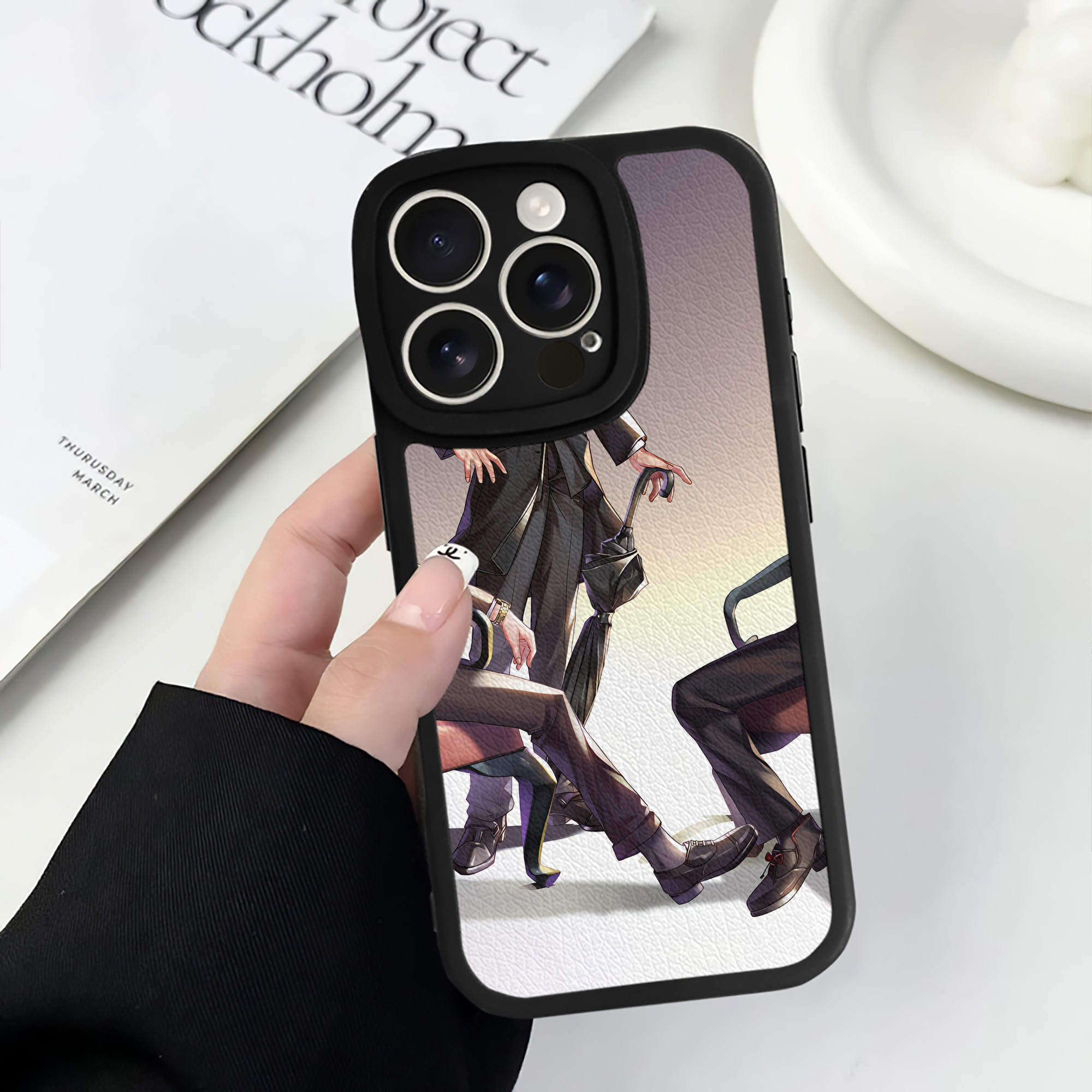 （画像用） ハイキュー!! Haikyu!! 【iPhone 16シリーズ対応】シリコンスマホケース（レザー調） 材質：シリコン